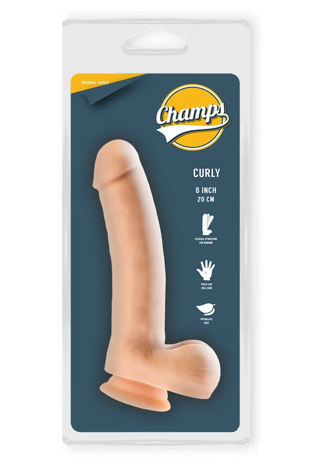 Champs Dildos | Champs - Curly - Original Dildo - 20 cm - Lichte Huidskleur