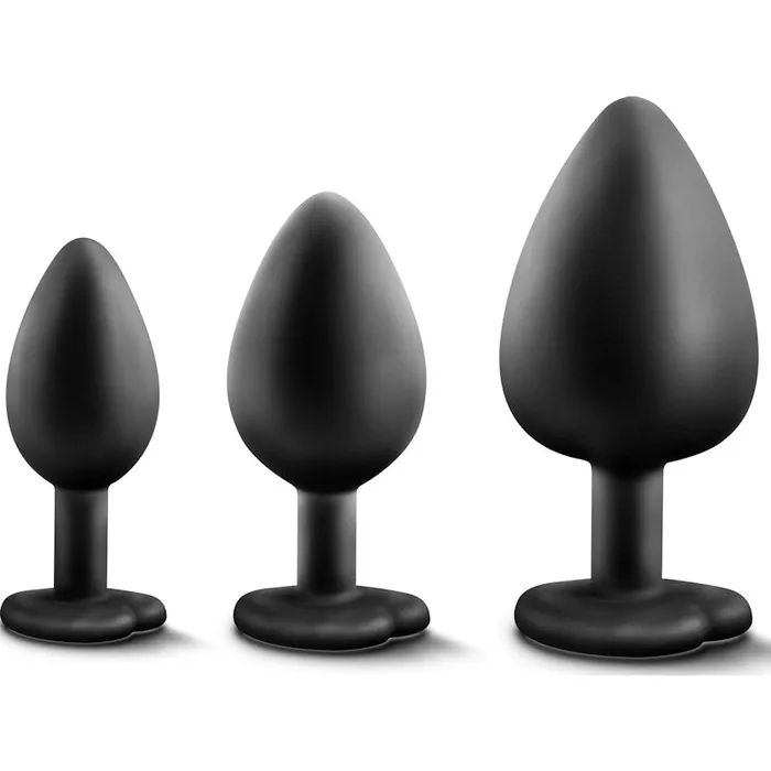 Anal | Luxe Luxe Bling Plugs Training Kit Black With Rainbow Gems
