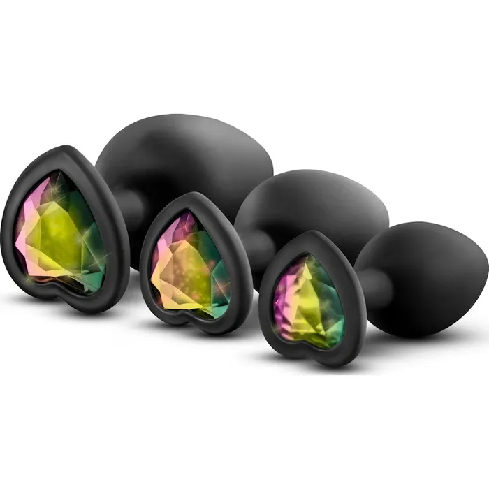 Anal | Luxe Luxe Bling Plugs Training Kit Black With Rainbow Gems