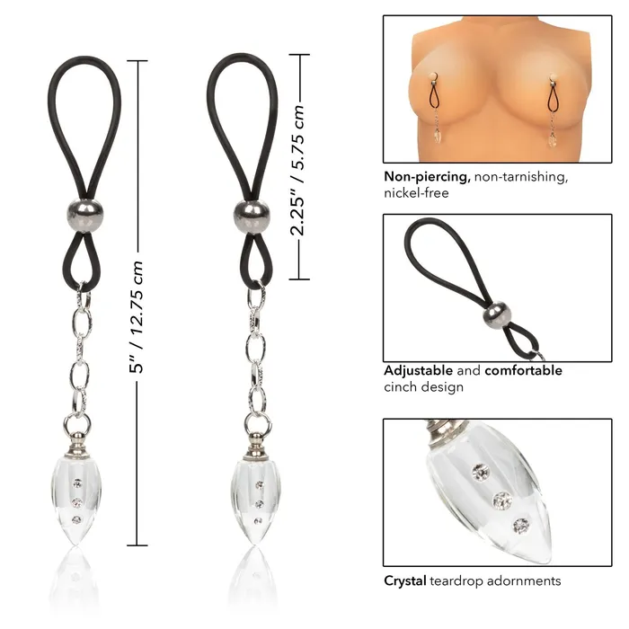 CalExotics Couples | Nipple Play Non-Piercing Nipple Jewelry Crystal  Teardrop