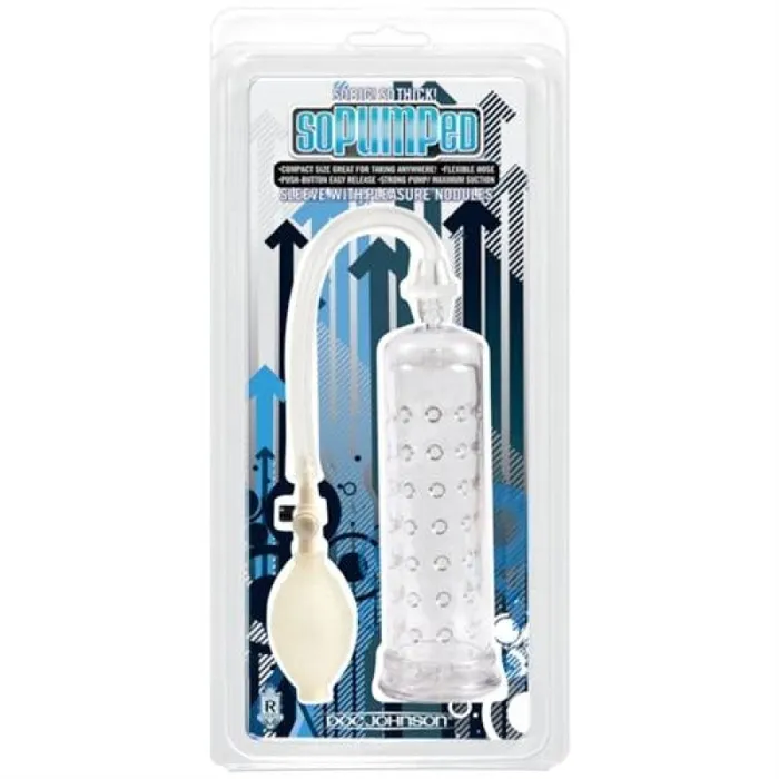 Doc Johnson So Pumped Sleeve With Pleasure Nodules Clear Male Sex Toys