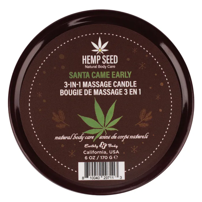Earthly Body Couples | Hemp Seed 3-In-1 Massage Candle - Santa Came Early - Honey, Cinnamon, Maple - 170 g Earthly Body Couples | Hemp Seed 3-In-1 Massage Candle - Santa Came Early - Honey, Cinnamon, Maple - 170 g