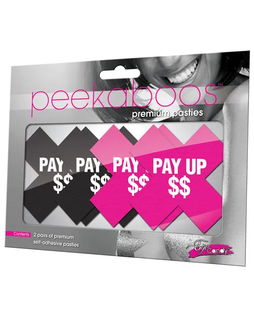 Peekaboos Pay Up Pasties 2 Pairs 1 Black1 Pink Xgen Vibrators