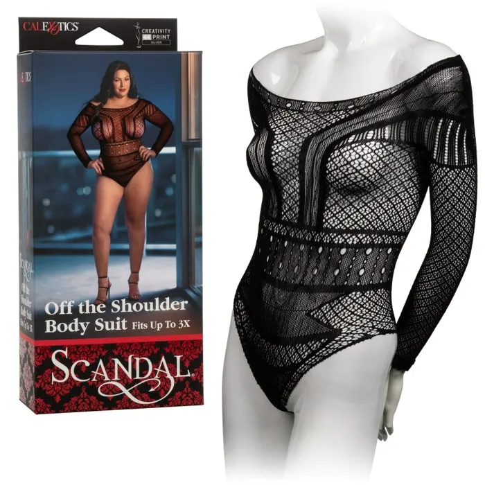 Plus Size | Calexotics Scandal Plus Size Off the Shoulder Body Suit - Plus Size - Black Plus Size | Calexotics Scandal Plus Size Off the Shoulder Body Suit - Plus Size - Black