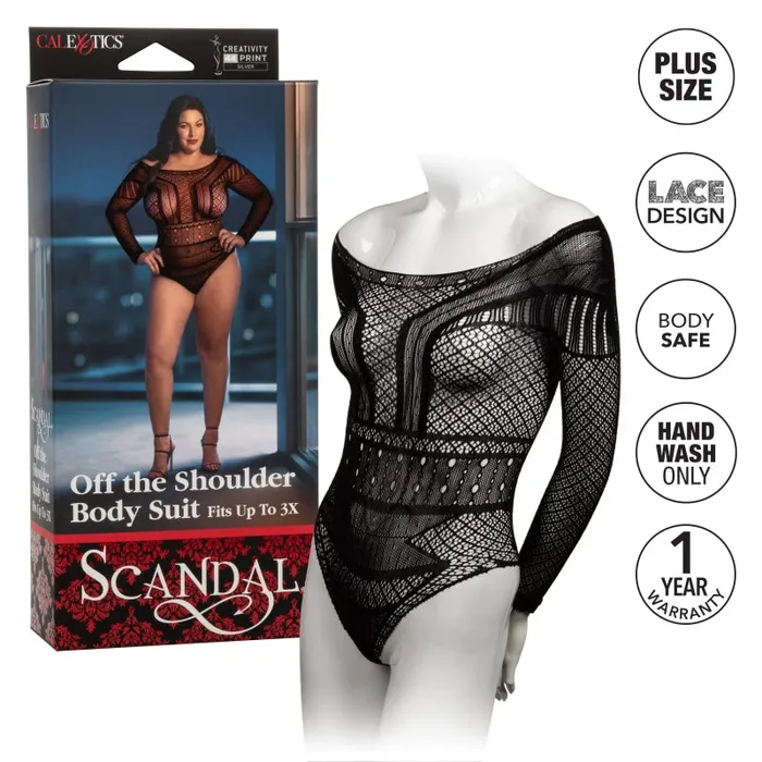 Plus Size | Calexotics Scandal Plus Size Off the Shoulder Body Suit - Plus Size - Black Plus Size | Calexotics Scandal Plus Size Off the Shoulder Body Suit - Plus Size - Black