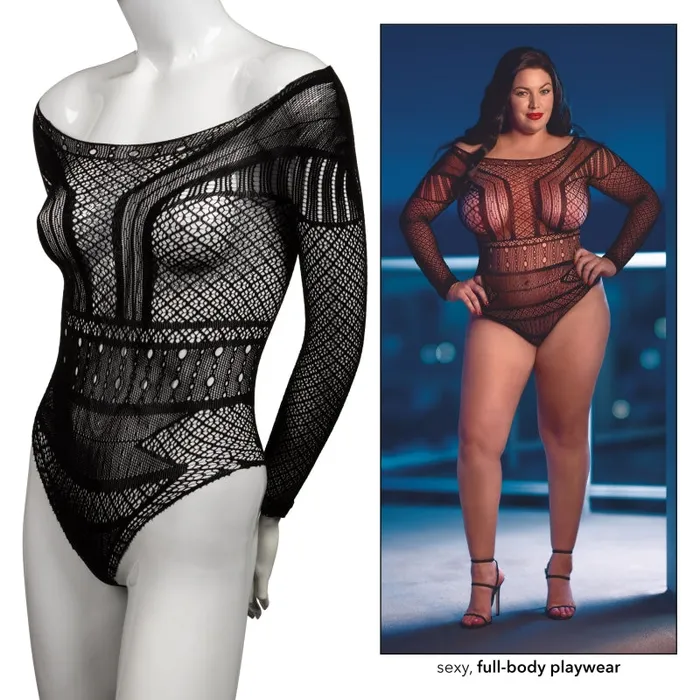 Plus Size | Calexotics Scandal Plus Size Off the Shoulder Body Suit - Plus Size - Black Plus Size | Calexotics Scandal Plus Size Off the Shoulder Body Suit - Plus Size - Black