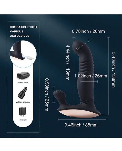 Uc Global Trade INChoney Play B Anal | Royal Thrusting Vibrating Prostate & Perineum Massager - Black