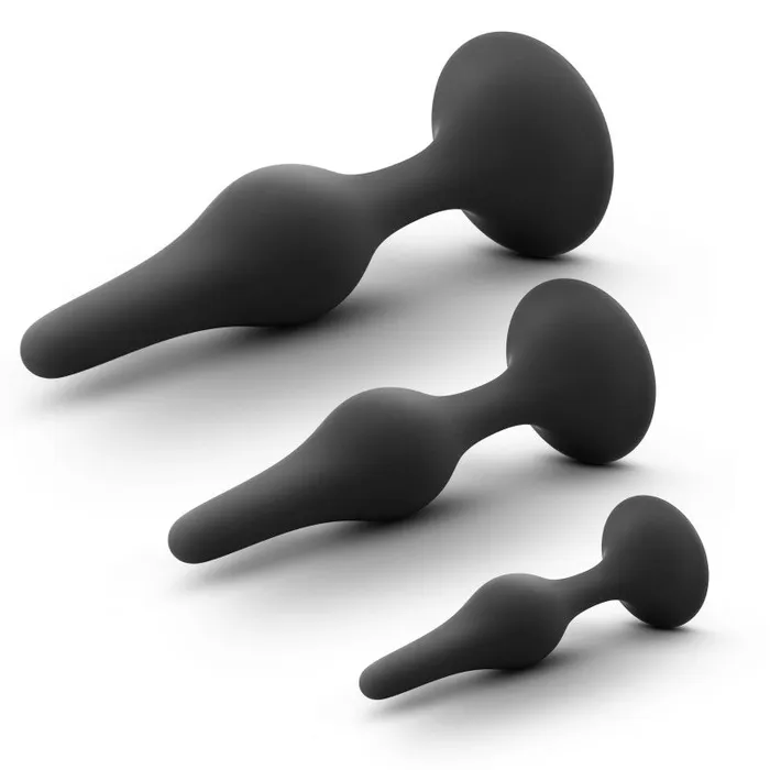 Anal Blush Novelties Anal Adventures Platinum Silicone Beginner Plug Kit Black Set of 3 Sizes Anal Blush Novelties Anal Adventures Platinum Silicone Beginner Plug Kit Black Set of 3 Sizes