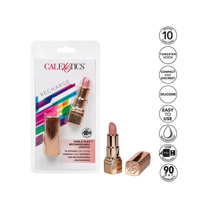 Hide Play Rechargeable Lipstick Vibrator Cal Exotics Female Sex Toys