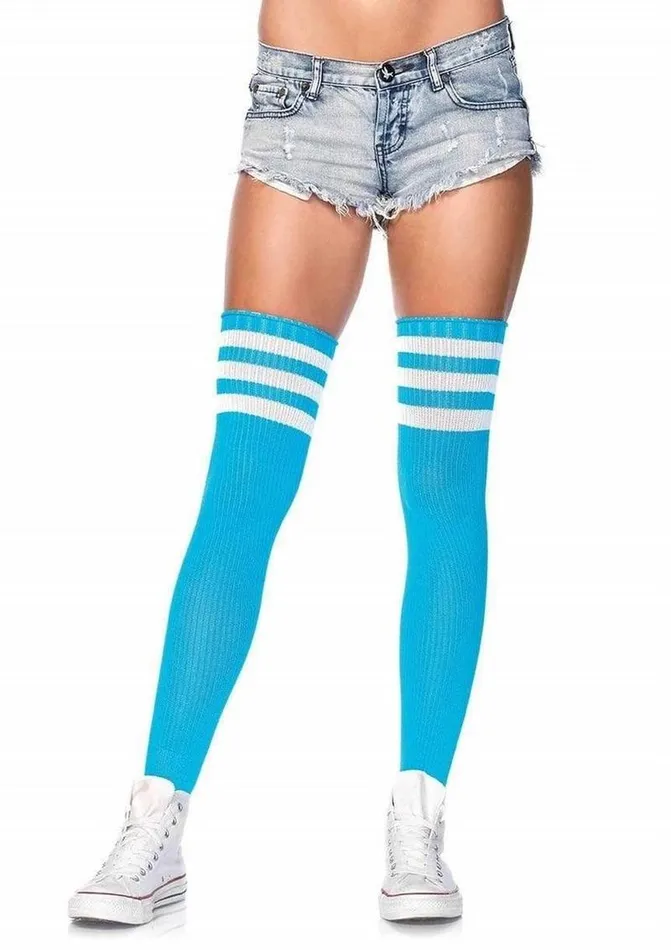 Male Sex Toys Leg Avenue Athlete Thigh High with 3 Stripe Top Leg Avenue