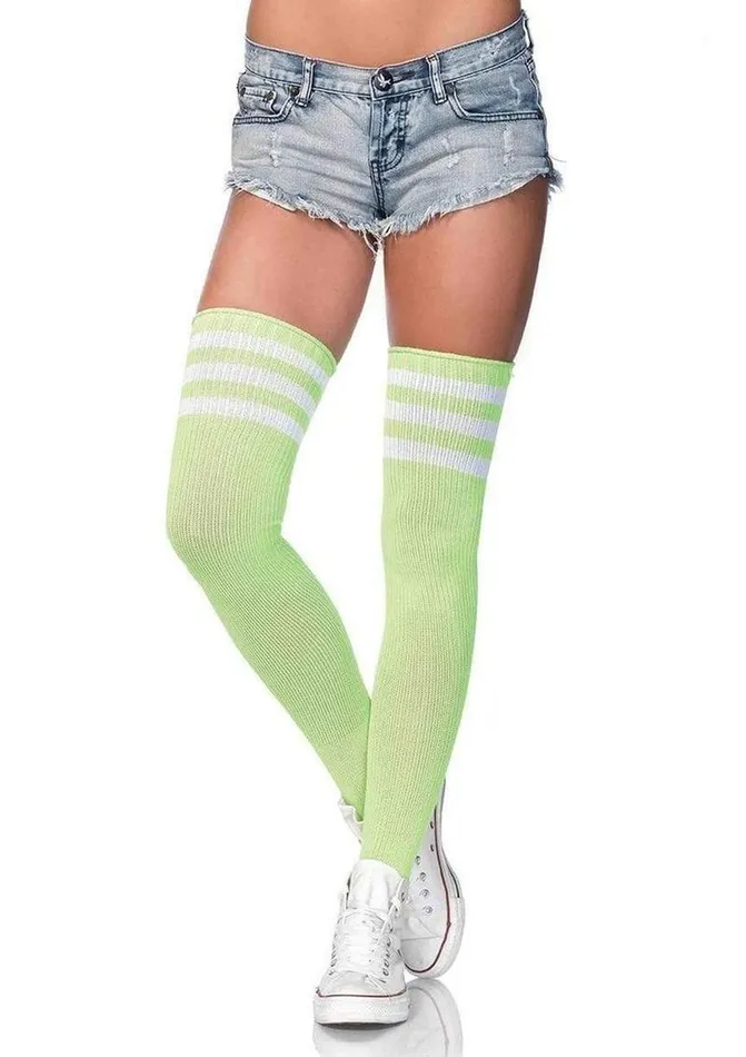 Male Sex Toys Leg Avenue Athlete Thigh High with 3 Stripe Top Leg Avenue
