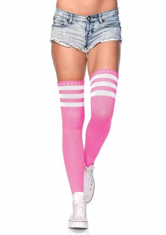 Male Sex Toys Leg Avenue Athlete Thigh High with 3 Stripe Top Leg Avenue