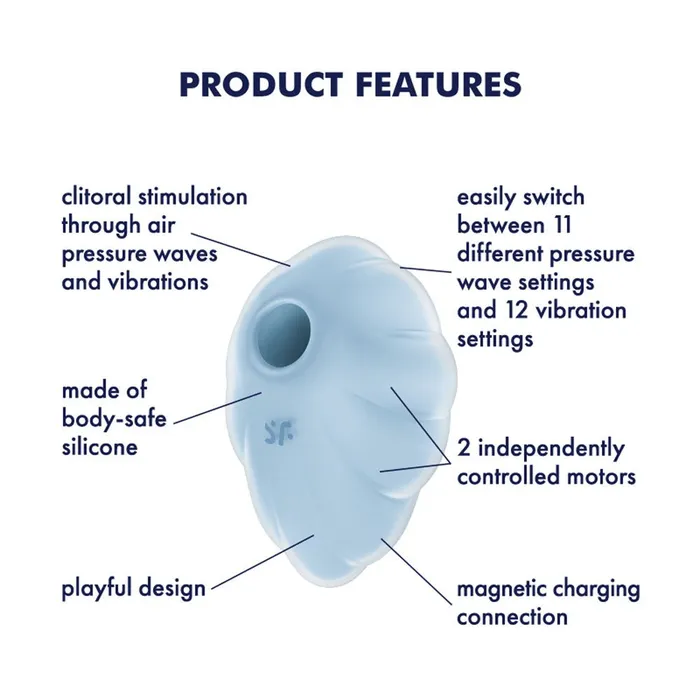 Satisfyer Vibrators Satisfyer Cloud Dancer Blue USB Rechargeable Vibrating Air Pulse Stimulator Satisfyer Vibrators Satisfyer Cloud Dancer Blue USB Rechargeable Vibrating Air Pulse Stimulator