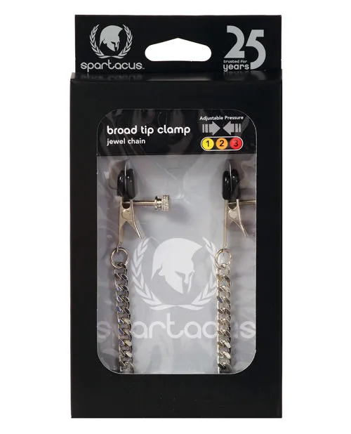 Spartacus Male Sex Toys Spartacus Adjustable Broad Tip Clamps Jewel Chain