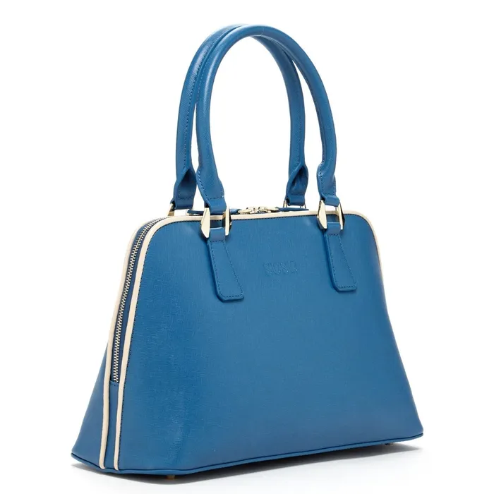 Vibrators Amethyst Mnemosyne Melissa Blue Saffiano Leather Satchel Bag