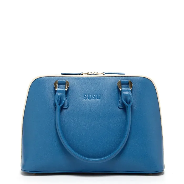 Vibrators Amethyst Mnemosyne Melissa Blue Saffiano Leather Satchel Bag