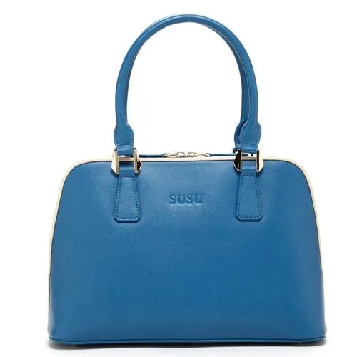 Vibrators Amethyst Mnemosyne Melissa Blue Saffiano Leather Satchel Bag