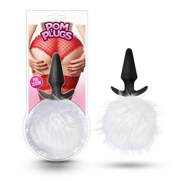 Vibrators Blush Novelties Pom Plugs Fur Pom Pom White