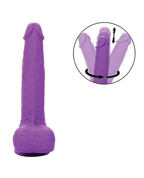 Vibrators California Exotic Novelties Silicone Studs Rechargeable Gyrating Thrusting Vibrator Purple