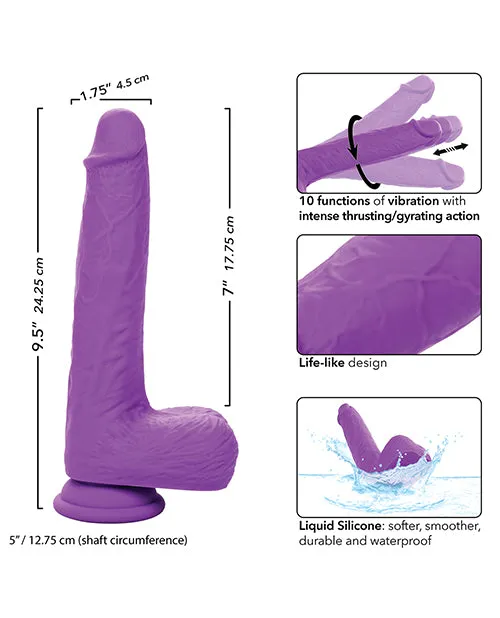Vibrators California Exotic Novelties Silicone Studs Rechargeable Gyrating Thrusting Vibrator Purple