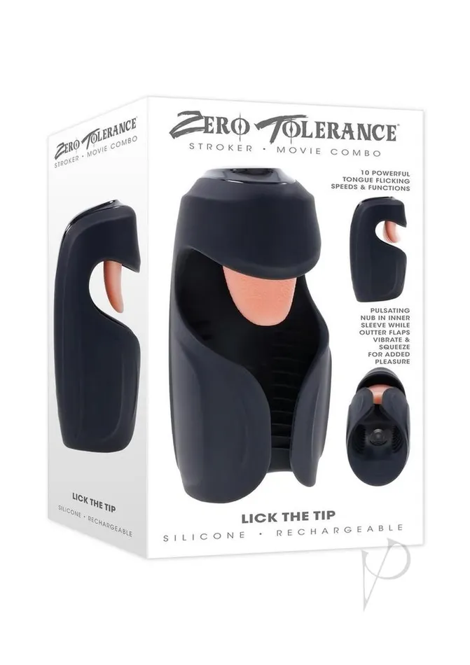 Zero Tolerance Male Sex Toys Zero Tolerance Lick The Tip Rechargeable Silicone Mouth Masturbator