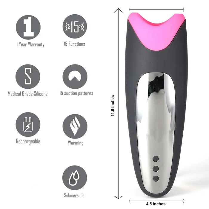 Piper Rechargeable Multi Function Masturbator W Suction Maia Toys Male Sex Toys