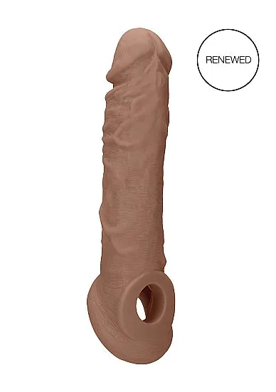Realrock Penis Sleeve 8in Tan SHOTS AMERICA Male Sex Toys