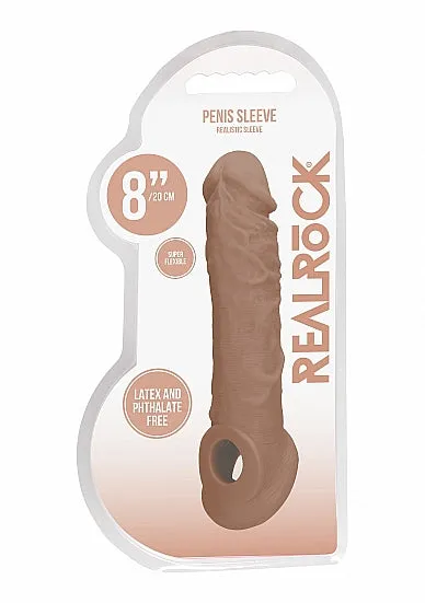 Realrock Penis Sleeve 8in Tan SHOTS AMERICA Male Sex Toys Realrock Penis Sleeve 8in Tan SHOTS AMERICA Male Sex Toys
