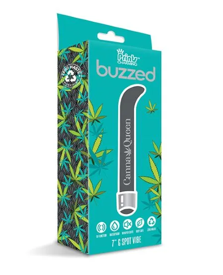 Vibrators Global Novelties Prints Charming Buzzed 7 G Spot Vibe Canna Queen Grey 