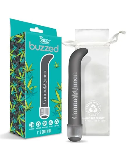 Vibrators Global Novelties Prints Charming Buzzed 7 G Spot Vibe Canna Queen Grey 