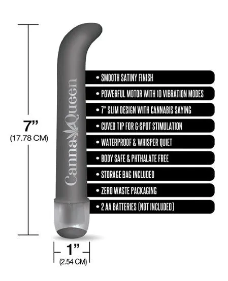 Vibrators Global Novelties Prints Charming Buzzed 7 G Spot Vibe Canna Queen Grey 
