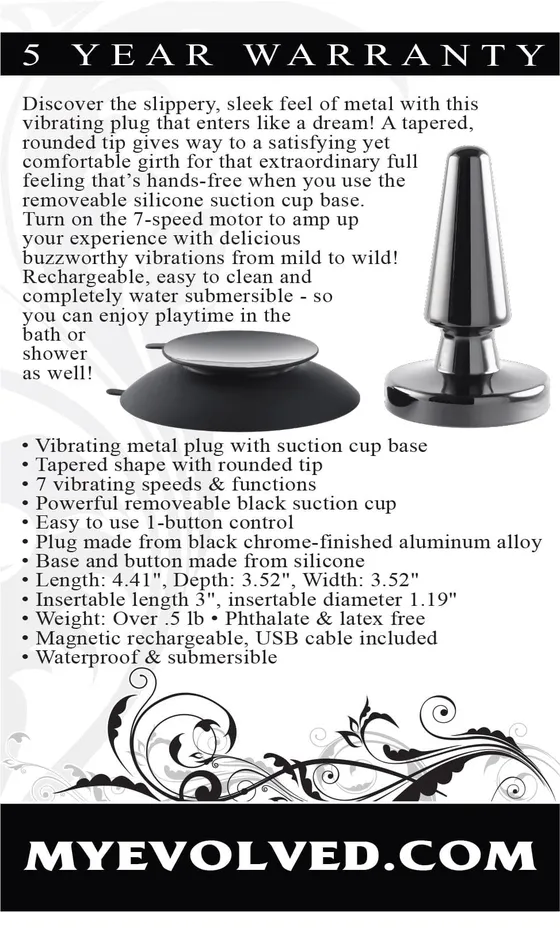 Anal Evolved Novelties Beginner Metal Plug Black Chrome Anal Evolved Novelties Beginner Metal Plug Black Chrome