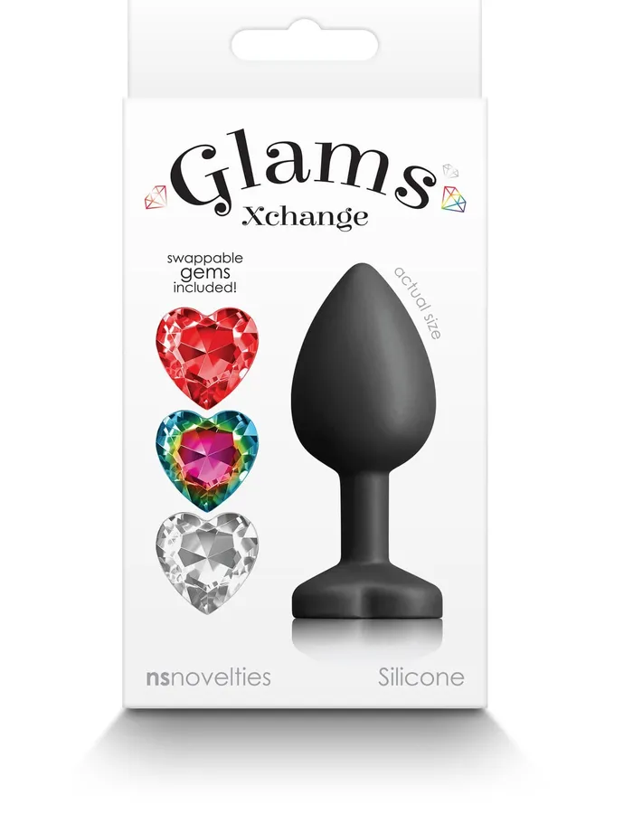 Anal Glams Xchange Heart Small Black nsnovelties