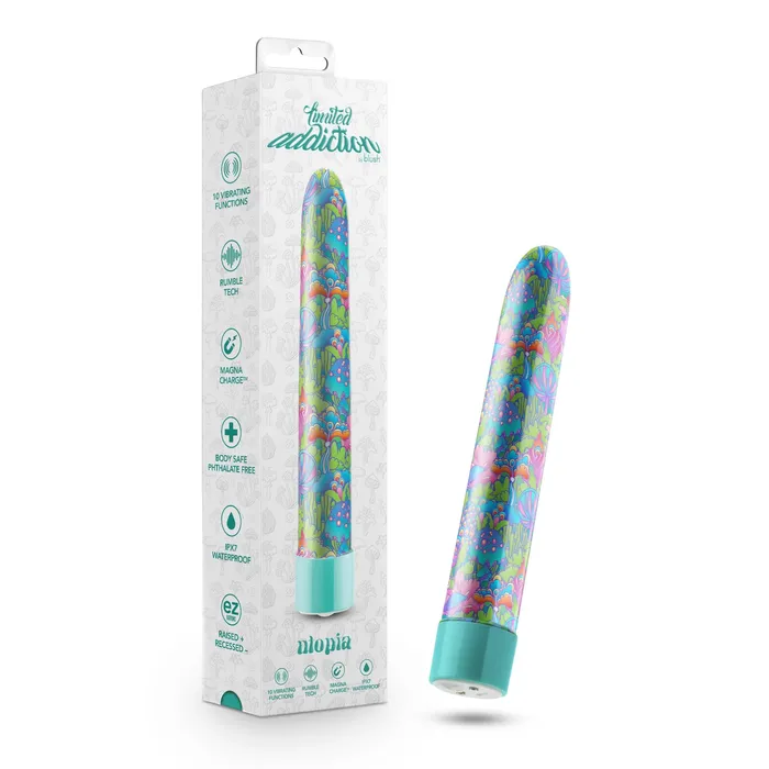 Blush Anal Limited Addiction Utopia 7 Inch Rechargeable Vibe Aqua