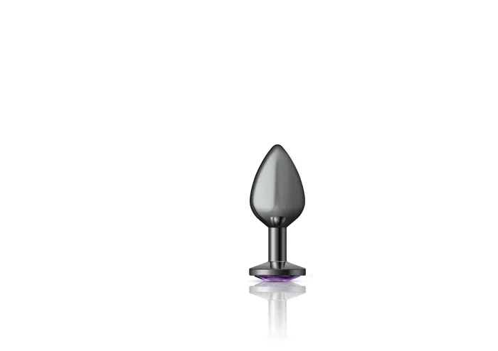 Cheeky Charms Gunmetal Metal Butt Plug Round Deep Purple Medium Viben Anal Cheeky Charms Gunmetal Metal Butt Plug Round Deep Purple Medium Viben Anal