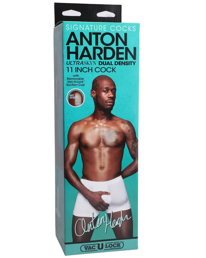 Doc Johnson Dildos Signature Cocks Anton Harden 11 Inch Ultraskyn Cock With Removable VacULock Suction Cup