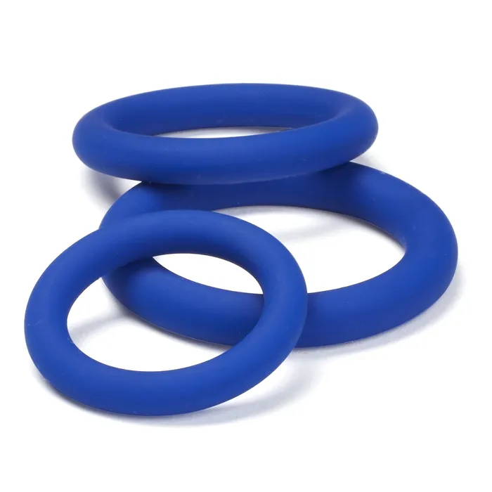 Male Sex Toys Cloud 9 Novelties Pro Sensual Silicone Cock Ring 3 Pack Blue