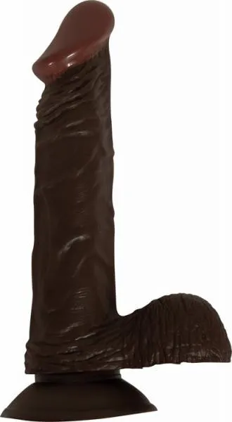 Nasstoys Dildos All American Whopper 8 inches Vibrating Dildo Balls Brown