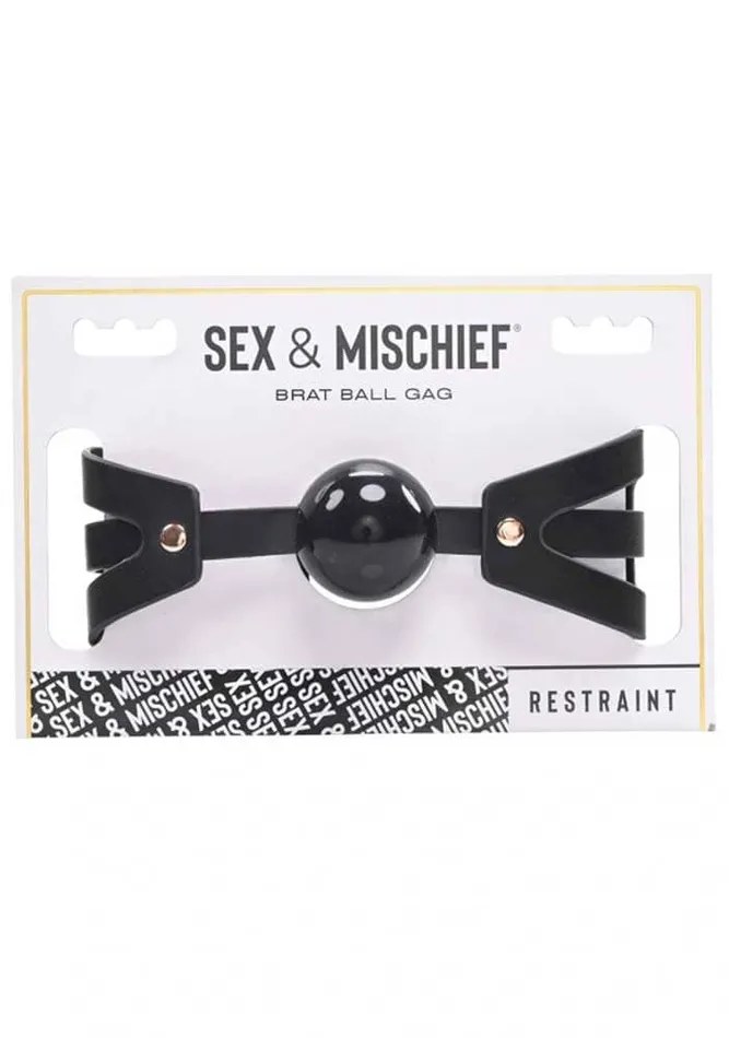 Sportsheets Vibrators Brat Ball Gag Black Rose Gold