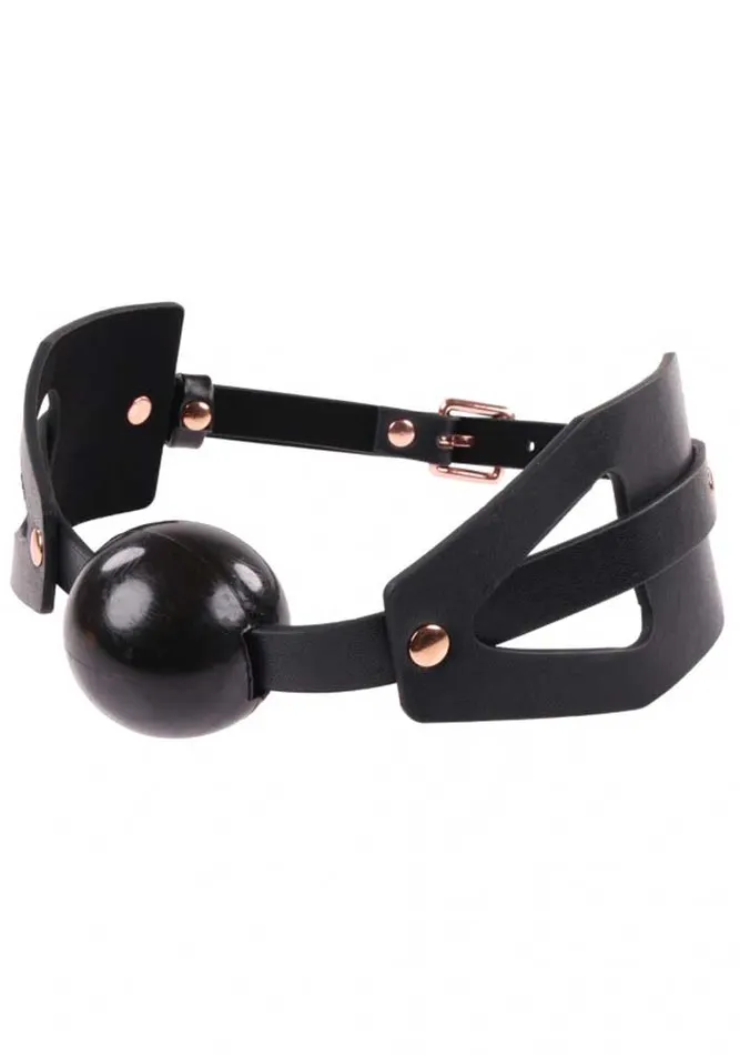 Sportsheets Vibrators Brat Ball Gag Black Rose Gold Sportsheets Vibrators Brat Ball Gag Black Rose Gold