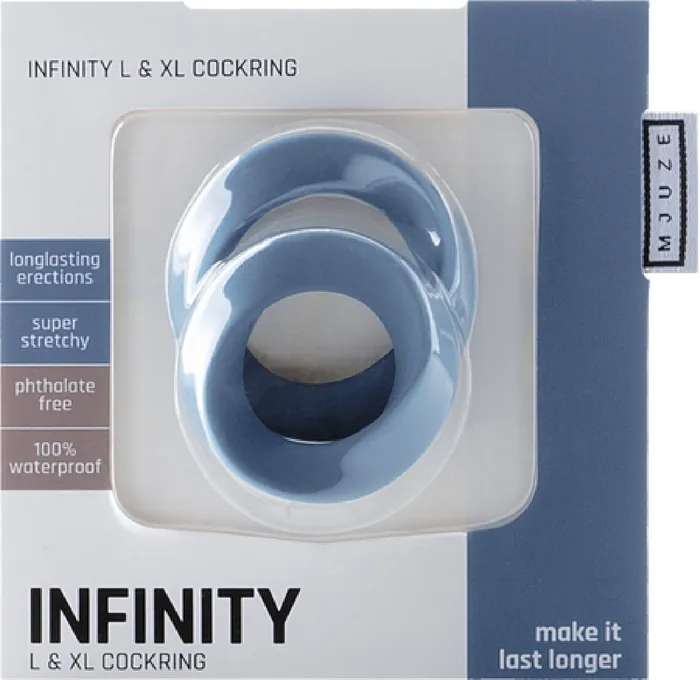 Vibrators Shots Media Infinity L And XL Cockring Blue Sex Toy Adult Pleasure