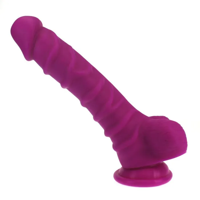 XMEN Dildos Realistic Dildo Ridged Shaft w Balls Pink