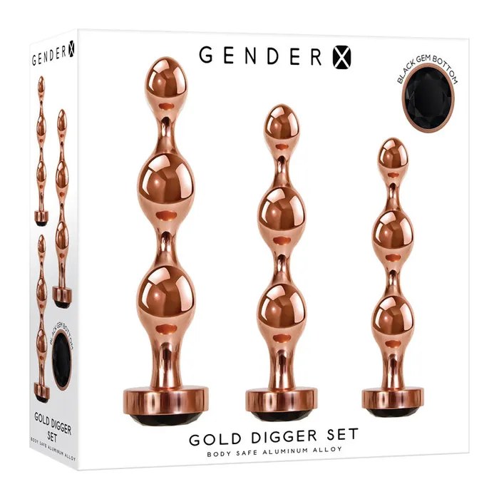 Gender X Anal Gender X GOLD DIGGER SET Metallic Butt Plugs Set of 3 Sizes