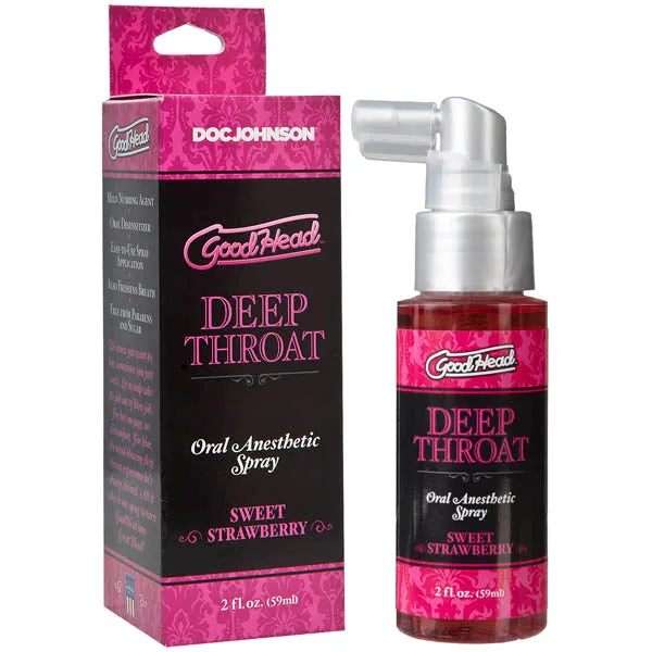 GoodHead Deep Throat Spray Sweet Strawberry Flavoured Deep Throat Spray 59 ml Bottle Doc Johnson Vibrators GoodHead Deep Throat Spray Sweet Strawberry Flavoured Deep Throat Spray 59 ml Bottle Doc Johnson Vibrators