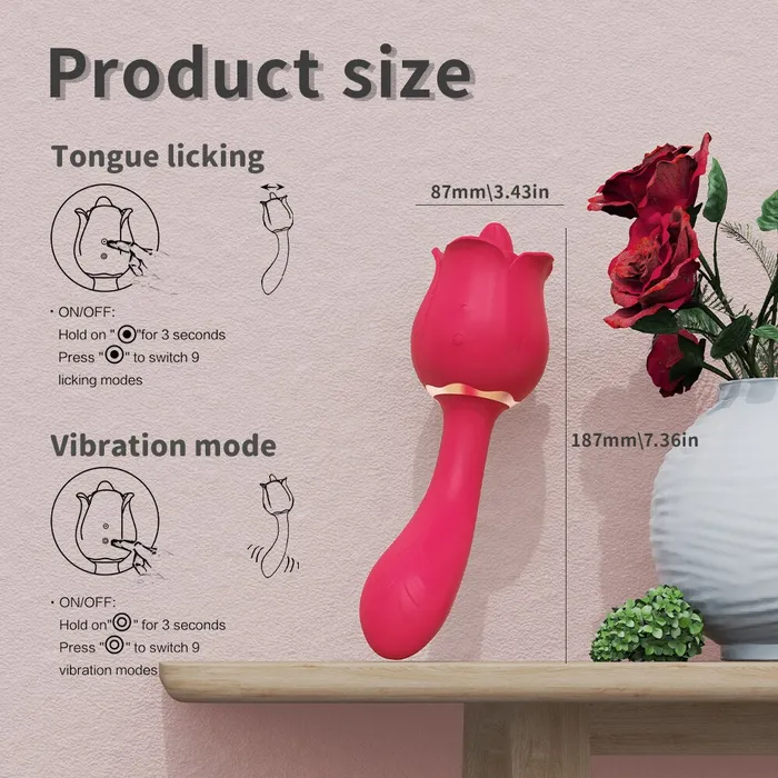 Tongue Licking Vibrator 2 In 1 Butt Plug for Couple Dildo G spot Clitoral Stimulator soniker Female Sex Toys