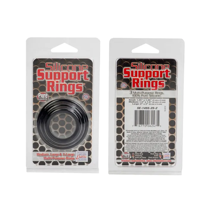 Anal California Exotic Novelties Silicone Support Rings Black