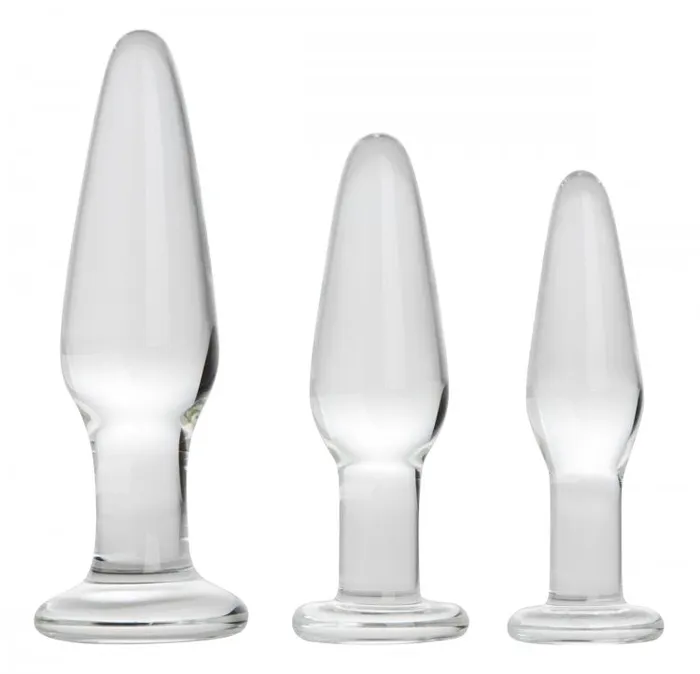 Prisms Dosha 3 Piece Glass Anal Plug Kit XR Brands Male Sex Toys