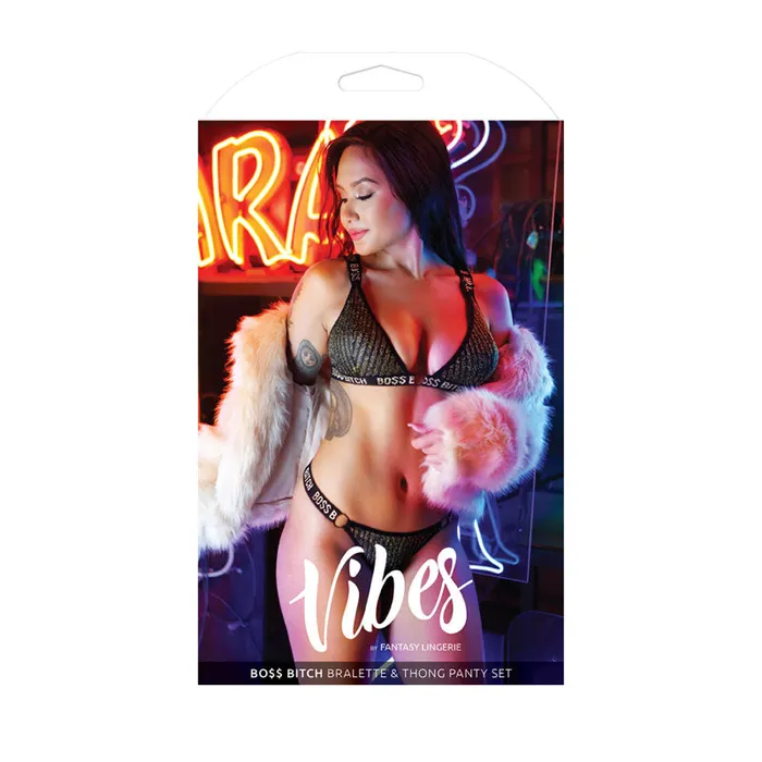 Vibes Boss Bitch Bralette Thong Panty Set Fantasy Lingerie Female Sex Toys Vibes Boss Bitch Bralette Thong Panty Set Fantasy Lingerie Female Sex Toys