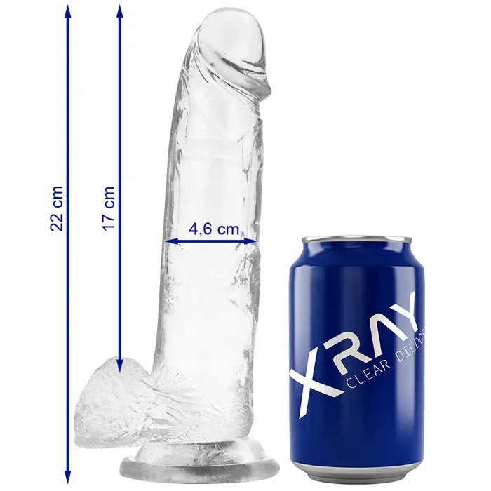 X RAY XRAY CLEAR COCK WITH BALLS 22CM X 46CM Female Sex Toys