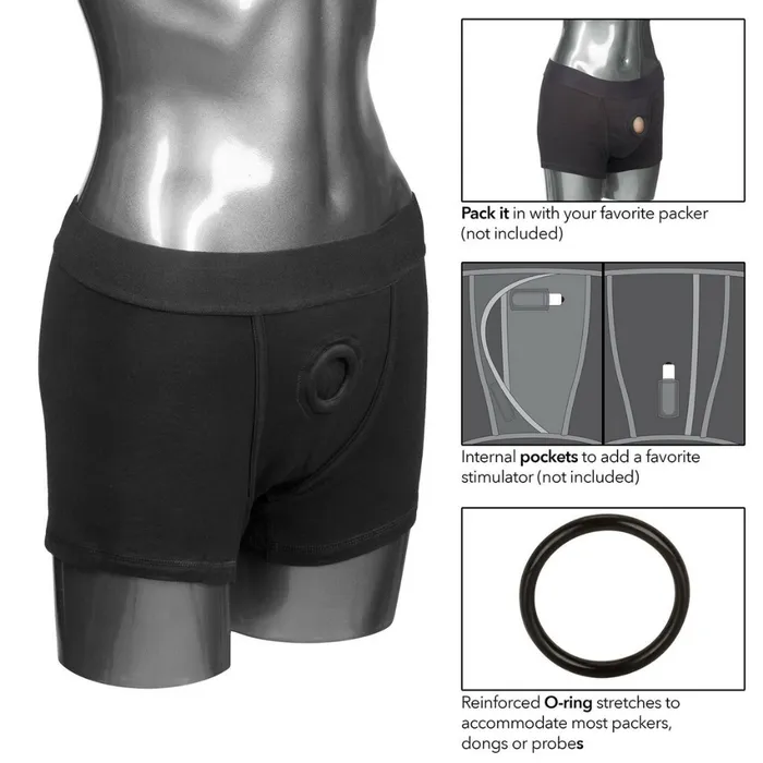 California Exotics Female Sex Toys Packer Gear Boxer Brief Harness Available In Size XS To 3XL